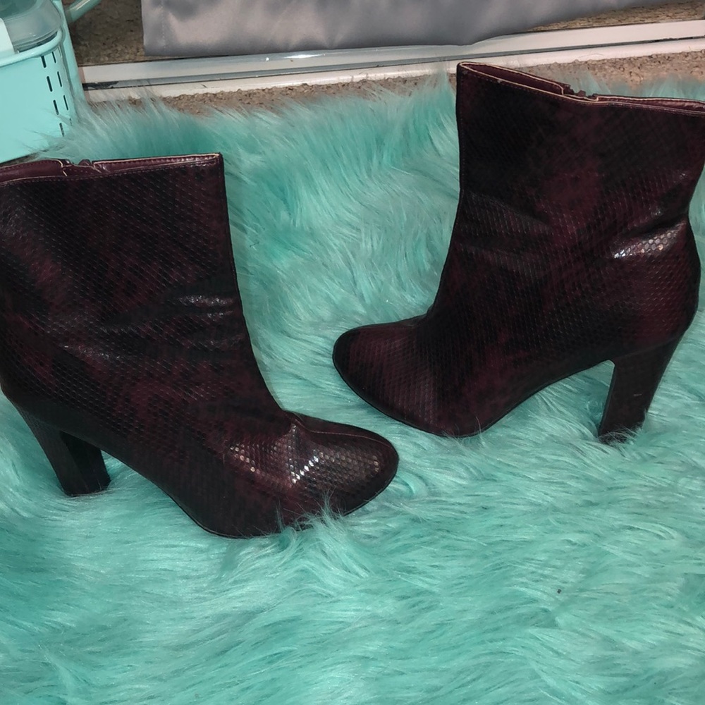 Burgundy Python Short Boot